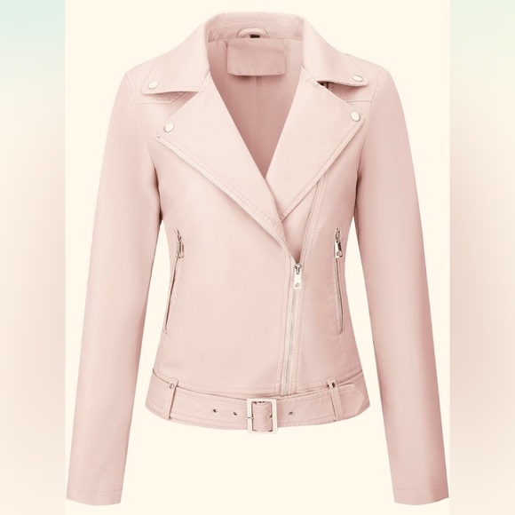 NWT BELLIVERA Faux Leather Asymmetrical Moto Jacket - Picture 3 of 13